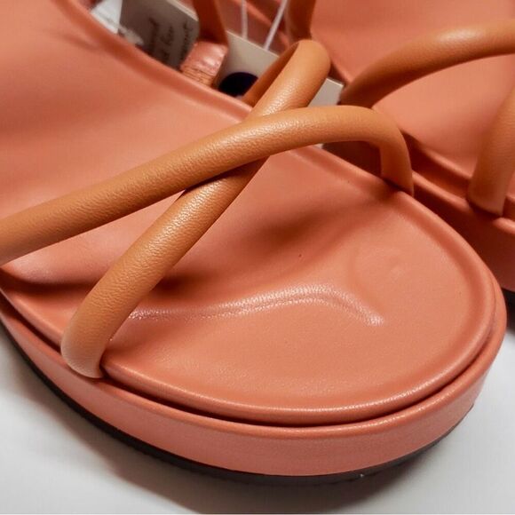 Women's Dory Platform Heel Strappy Sandals A New Day Apricot Orange Casual New - Picture 4 of 5